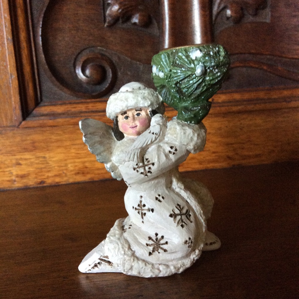 Vintage: Midwest of Cannon Falls : Pam Schifferl: Angel & Dove Candle Holder